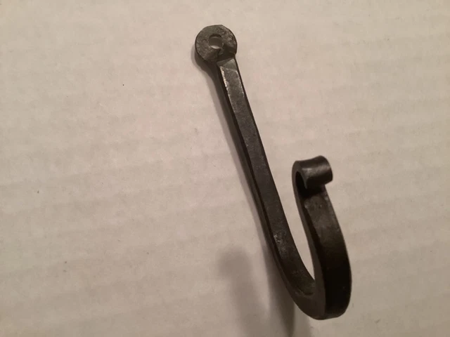 Black Antique-Style Heavy Duty 3.5” Wrought Iron Forged Colonial Twist Coat Hook