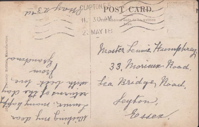 Genealogy Postcard - Family History - Humphrey - Leyton - Essex  BX337