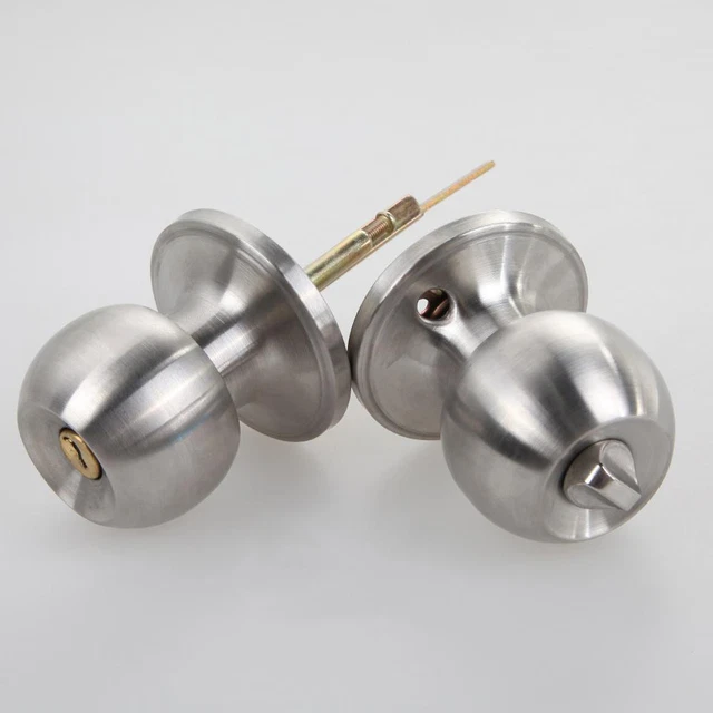 Home Interior Rooms Locking Privacy Round Door Knob Handle Set With Keys