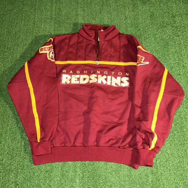 VTG 90s Nike Washington Redskins Pullover 1/4 Zip Jacket - Mens Large L