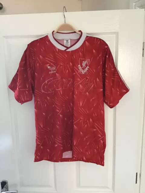 Liverpool vintage used 1989-1991 adidas home football shirt size small / medium