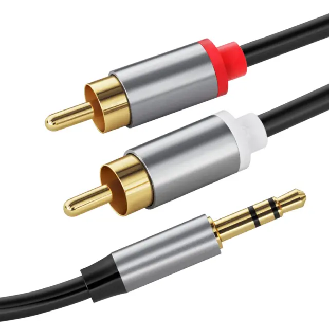 Cable audio estereo jack 3.5 macho - 2x RCA macho pro 0.50 M Neg
