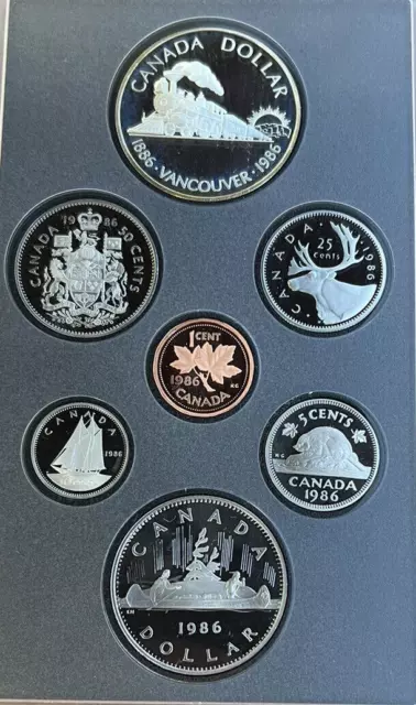 1986 Canada double Dollar Silver Proof Set - RCM/COA - Mint conditon