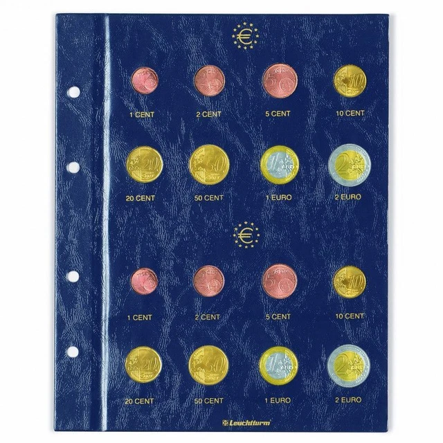 Reliures et feuilles | 5 feuilles numismatiques avec diviseurs de carton rouge, 12 compartiments jusqu'à 44 mm (480/177) Prix: 5,99 EUR - fï¿½r je 12 Mï¿½nzen bis 44 mm ï¿½