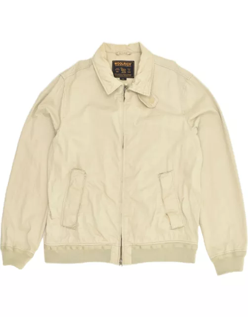 WOOLRICH Mens Bomber Jacket UK 44 2XL Beige Cotton AW11