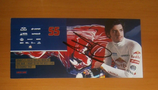 Carlos Sainz Jr. Autograph 2015 Hand Signed Rookie Red Bull F1 Mclaren Ferrari