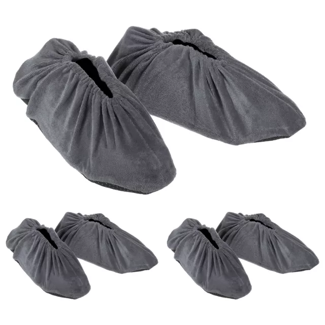 3Set Shoe Covers, Reusable Thicker Shoe Protector Covers for Indoor, Dark Gray