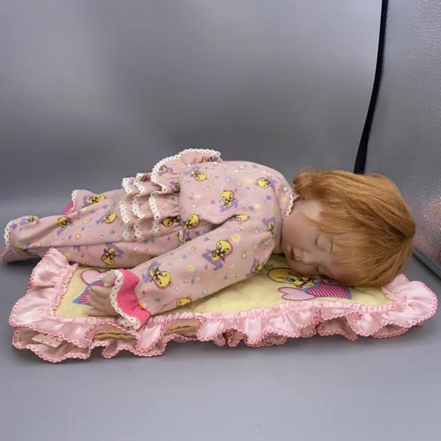 Ashton Drake Galleries Tweet Dreams Porcelain Doll. Baby Doll & Tweety Blanket