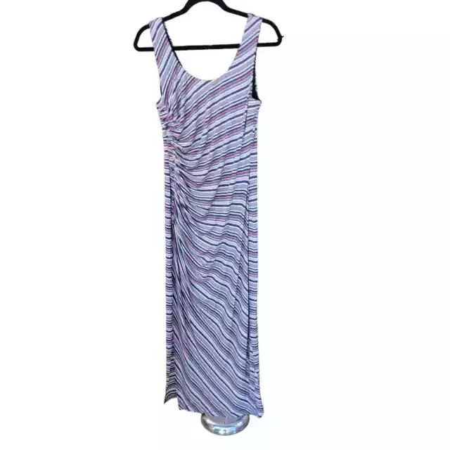 Bailey 44 Duststorm Stripe Maxi Tank Dress Women's M Ruching Sleeveless Slinky