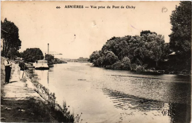 CPA ASNIERES - Vue prise du Pont de CLICHY (581482)