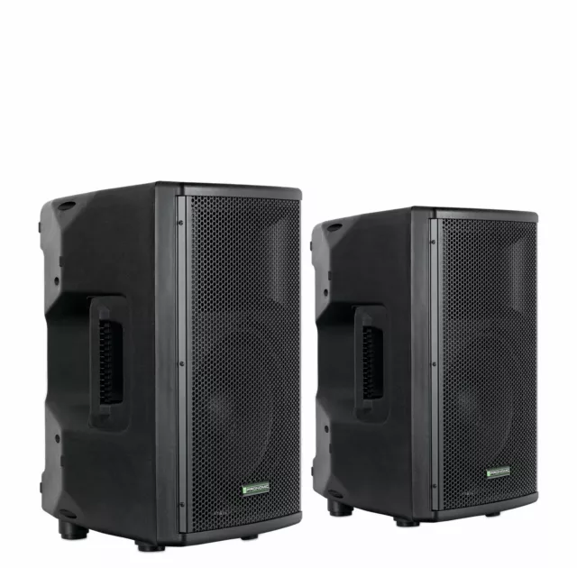 2x DJ PA 10" Aktiv Lautsprecher Set Box Bluetooth Monitor Bi-Amping Stereo 400W