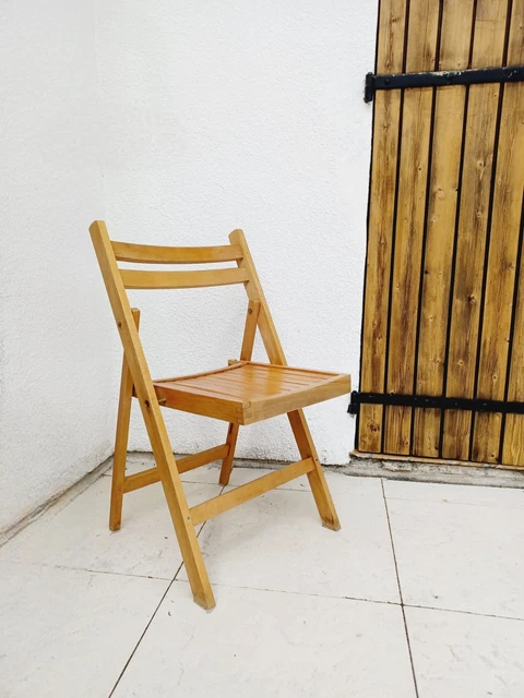 Lot De Chaises Pliantes De Camping – Style Rétro Vintage – Motif Fleurs Oranges Sur Fond Marron
