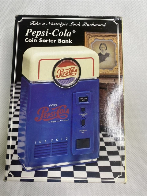 Nostalgic Pepsi Cola Coin Sorter Bank W/Original Box & Packaging 1996 Vintage