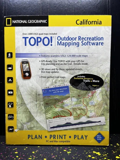 National Geographic TOPO! CALIFORNIA Outdoor Recreation Mapping Software