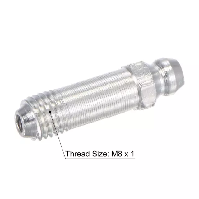 5Pcs Steel Straight Hydraulic Grease Fitting Accessories M8 x 1mm Thread 3