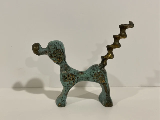 Mid-century HAKULI Brass Barware POODLE CORKSCREW Vintage RARE