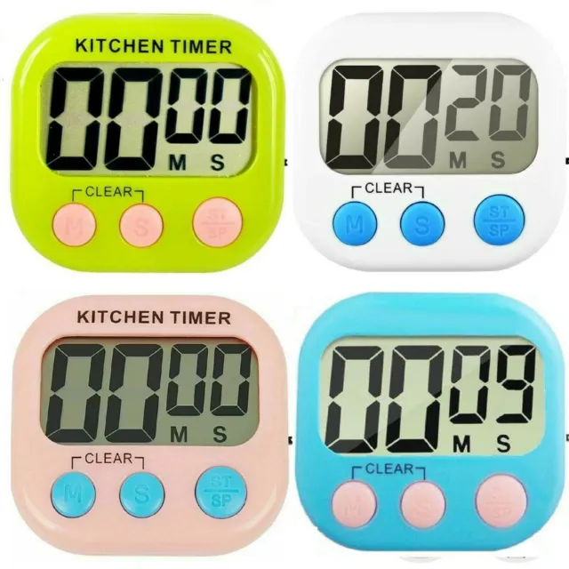 LCD Digital Kitchen Egg Cooking Timer Count Down Alarm Clock Stopwatch Magnetic