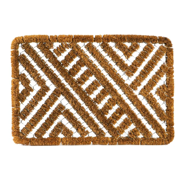 Coir Scraper Door Mat Wire Outdoor Boot Scrubber Welcome Mats 60 x 40cm Open