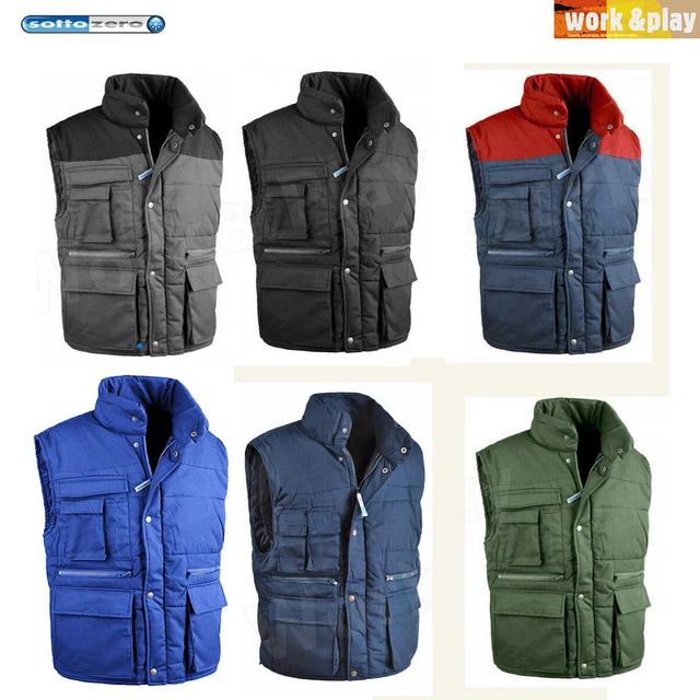 Gilet da Lavoro Uomo Antares Multitasche Imbottito Giubbino Smanicato Freddo SC