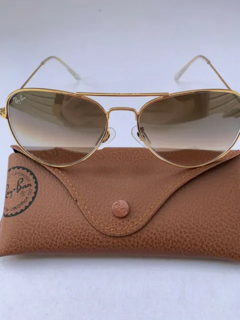Ray-Ban Aviator Sunglasses 001/51 RB3025 58-14m Gold Frame & Brown Gradient Lens