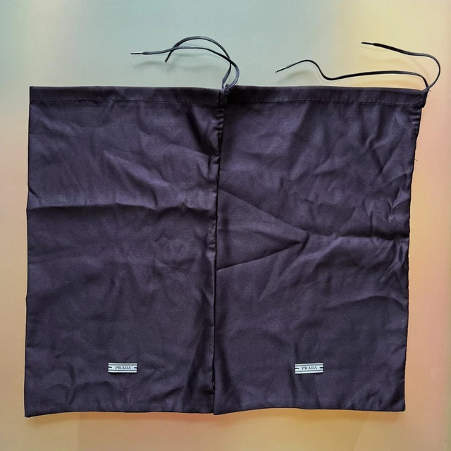 PRADA set of 2 blue satin dust shoe storage bags 14" x 8.5"