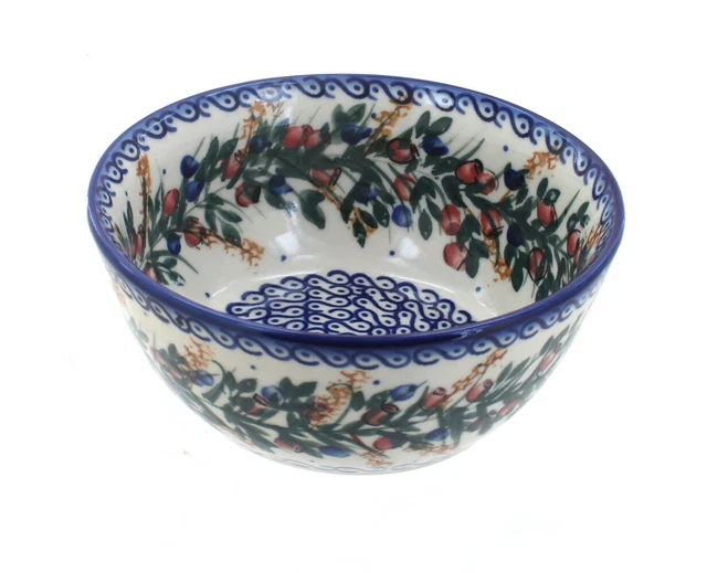Blue Rose Polish Pottery Berry Cereal/Soup Bowl