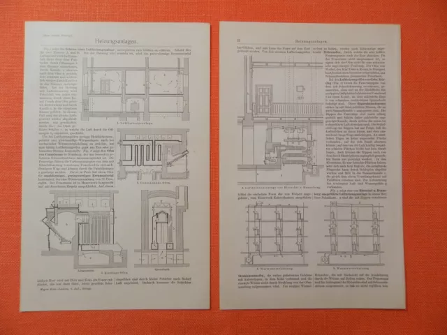 Heizungsanlagen Heizung Ofen Warmwasserheizung Heizkörper Feuerung Stich ~ 1900 Heizungsanlagen Heizung Ofen Warmwasserheizung Heizkörper Feuerung Stich ~ 1900