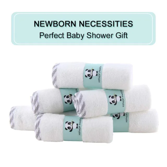 KeaBabies Deluxe Baby Bamboo Viscose Washcloths (6 Pack) - Stone