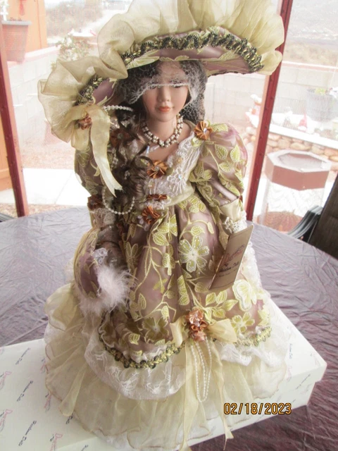 Heirloom Porcelain Doll duck house NIB  COA # 2270 Name is Mimi