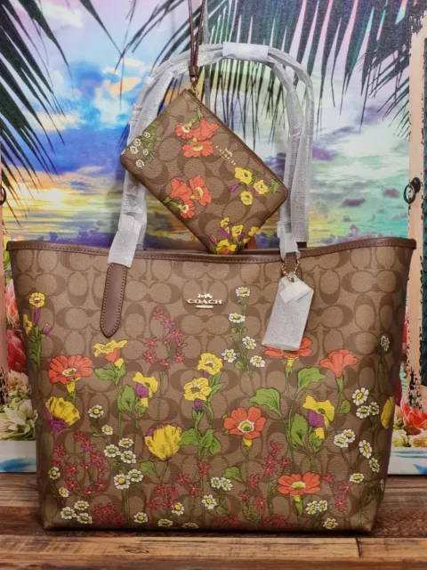 Coach City Tote With Floral Print