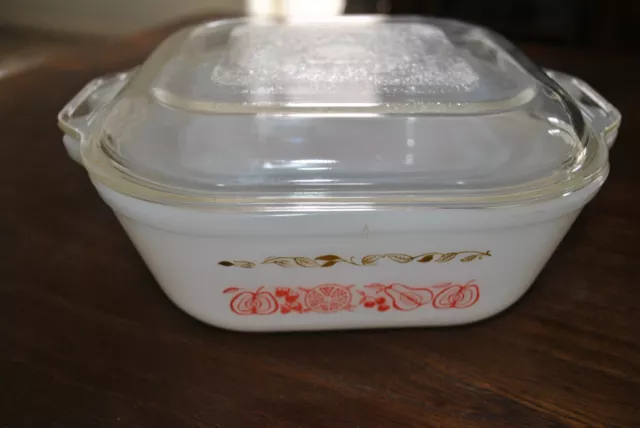 Vintage Pyrex Agee Fruit Salad Casserole Baking Dish Ovenware With Lid