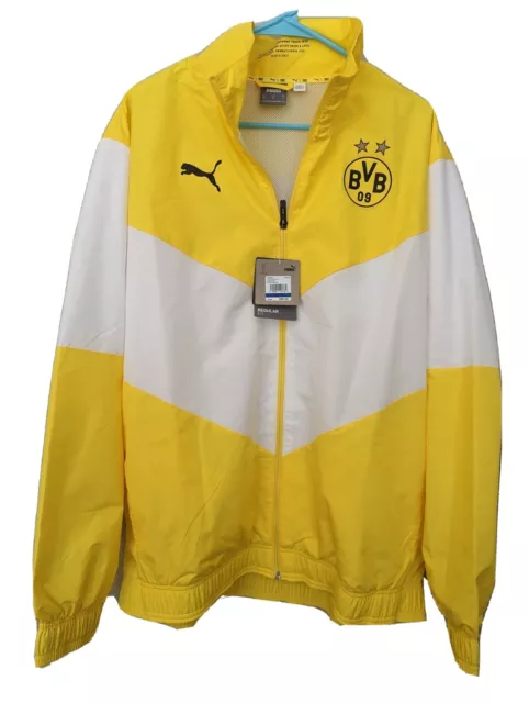 BVB Borussia Dortmund Team Pre-Match Puma Men's XL Soccer Jacket NWT MSRP $90