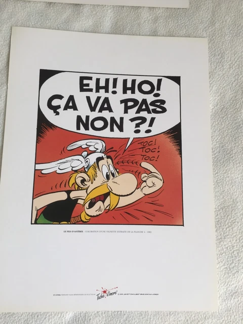Astérix sérigraphie sous cadre blanc planche 31 de 1967