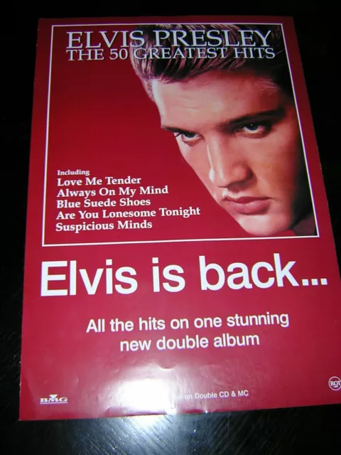 Original Elvis Presley Promotional Poster - The 50 Greatest Hits