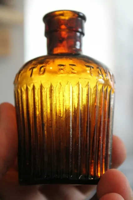 Antique 4'' Amber, Not To Be Taken, Poison Bottle, Item # A - 2885