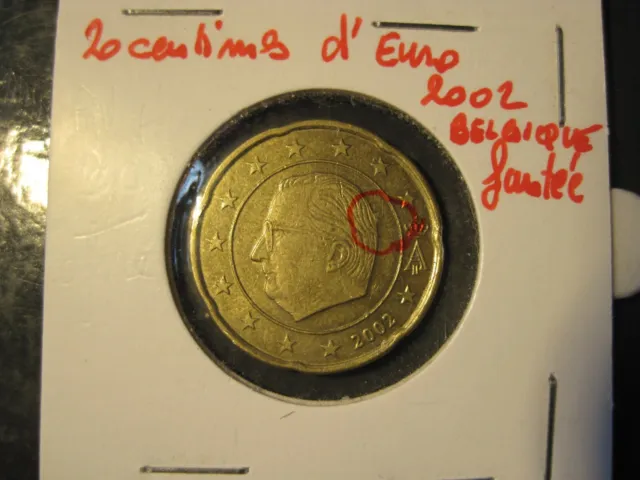 20 centimes d'Euro Année 2002 Belgique  (surplus de métal)