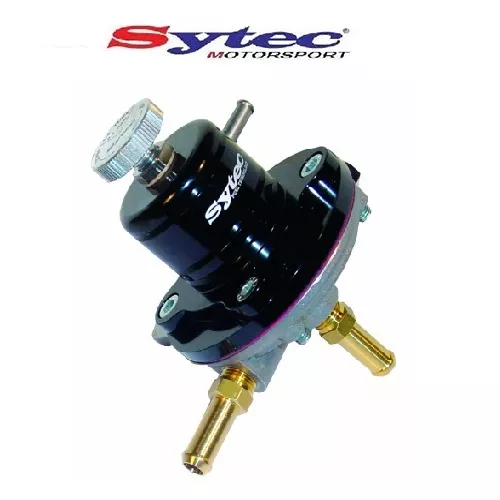 SYTEC 1:1 SAR ADUSTABLE 1-5 BAR FUEL PRESSURE REGULATOR (BLACK) 8mm PUSH TAILS