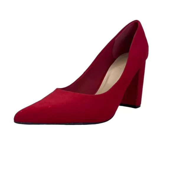 Bamboo Womens 9M Red Velvet Pump Heels