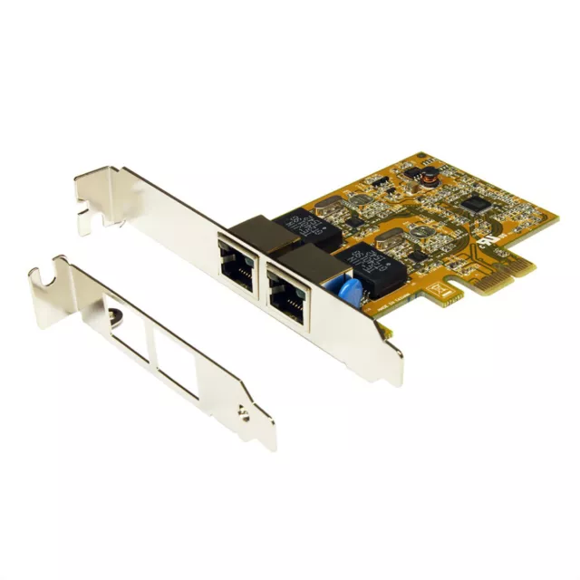 EXSYS EX-6072-4K 2 Port PCIe Dual Ethernet Netzwerkkarte mit 4KV Surge Protectio