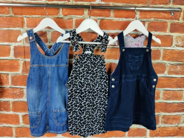 Girls Bundle Age 3-4 Years Next Jojo Maman Bebe Pinafore Dress Set Denim 104Cm