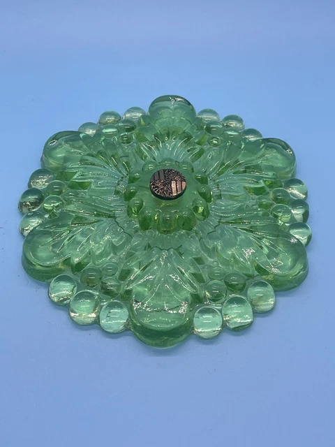 Vintage Uranium Vaseline Glass Curtain Tie Back 4 1/2"diameter