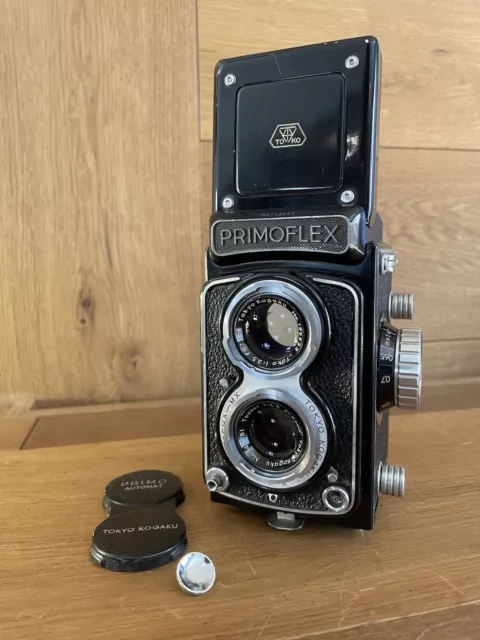 Super Rare : près De Mint Tokyo Kogaku Primoflex Automat Tlr Caméra Topcor 75mm