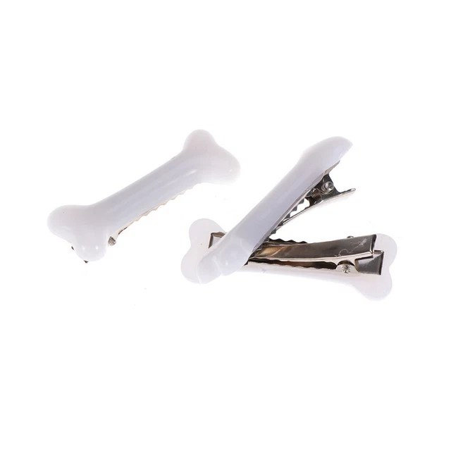10 pz clip per peli osso di cane bianco da donna per Halloween e cosplay (bianco)