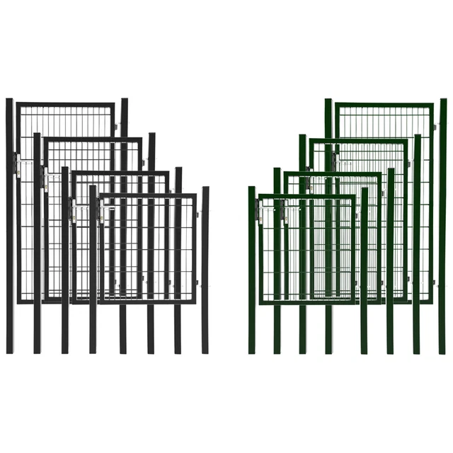 Gartentor / Zauntür Basic Für Stabmattenzaun Verzinkt Breite  Inkl Pfosten 100cm X Hoehe 160cm