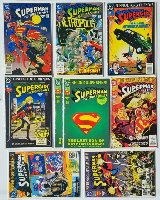 Superman In Action Comics Lot Of 9: Full Run Of Issues 683- 690 (All Pictured)