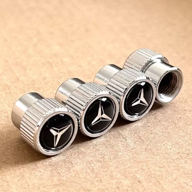 4 Stücke Ventilkappe für Auto Luftventil Abdeckungen für Mercedes-Benz Metall DE