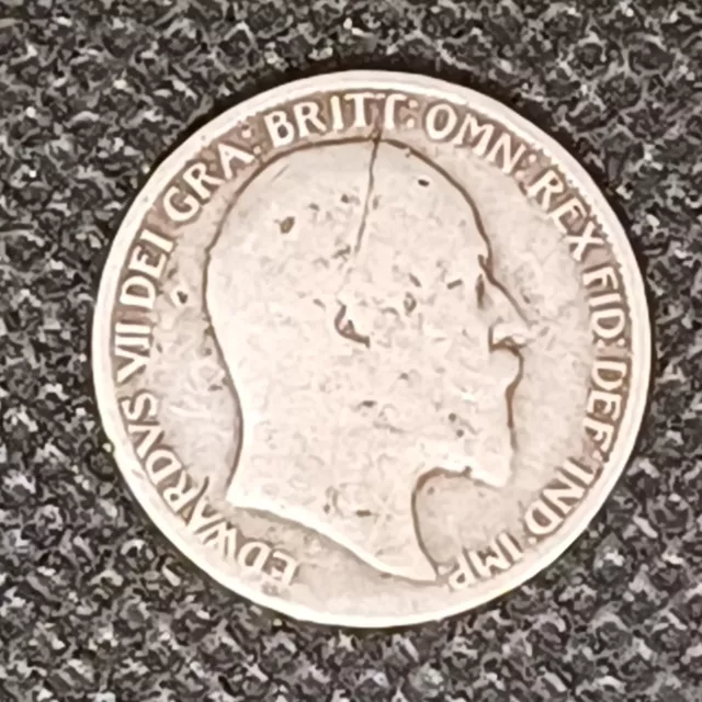 1909 King Edward VII .925 Silver Sixpence #3