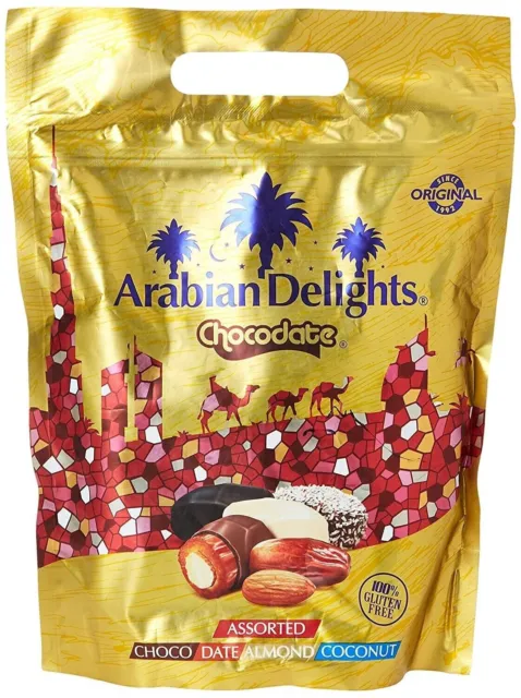 Arabic Delight Chocodate Various Chocolate Dates with Milk Dark & ​​White
