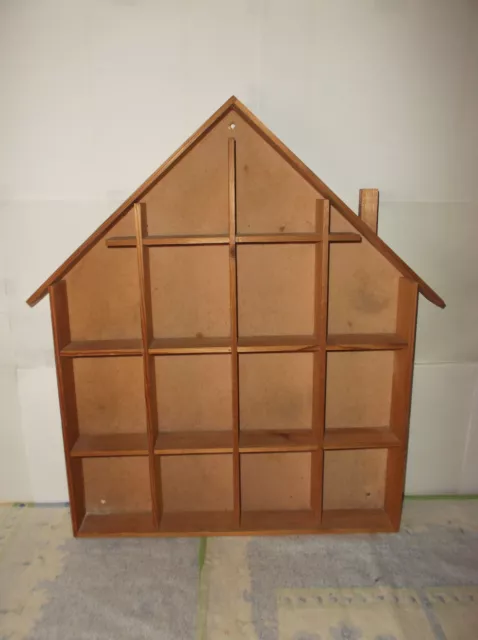 Maison En Bois A Décorer - 14 Cases - Fixation Murale - Vintage - En Bon Etat