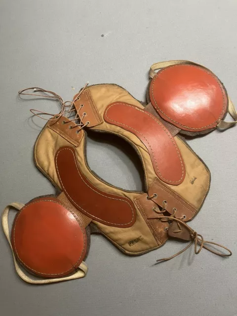 Antique Football 1930’s Canvas/Wool/Leather Adult Shoulder Pads, EX++ Cond.